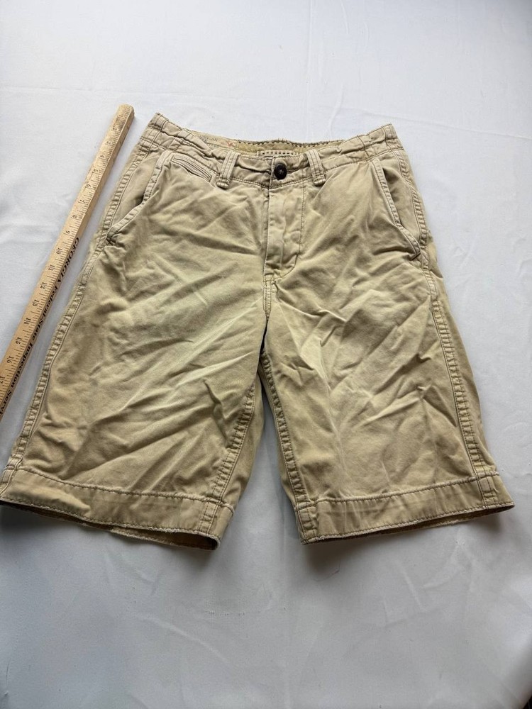 American Eagle Size 28 Mens Tan Longer Length Shorts Chino Khaki Bermuda Casual