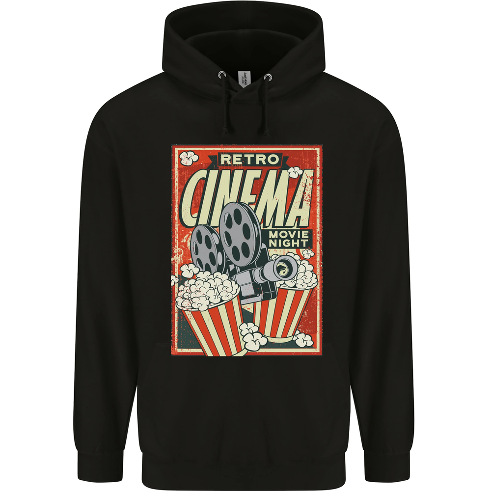 Retro Cinema Movie Night Films & TV Mens 80% Cotton Hoodie
