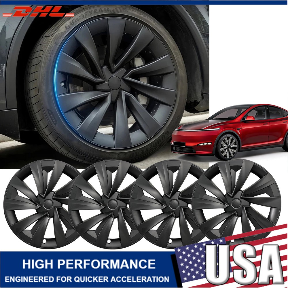 4PCS Turbine Hubcap 19Inch Wheel Covers Design Hubcaps For Model Y Juniper 2025