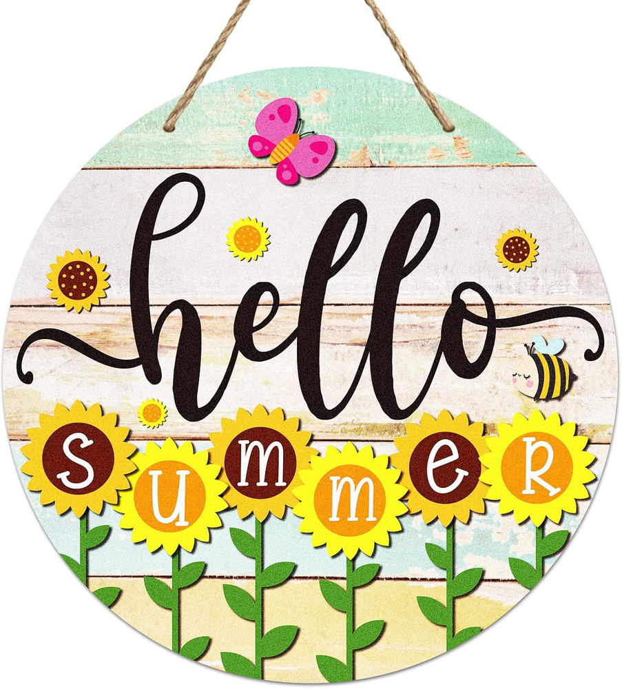 PETCEE Hello Summer Door Sign - 11.8
