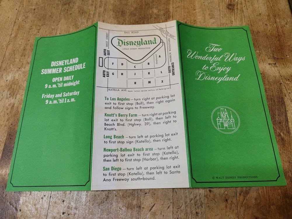 1960s vintage Disneyland souvenir ticket brochure original Disney park collectible  
