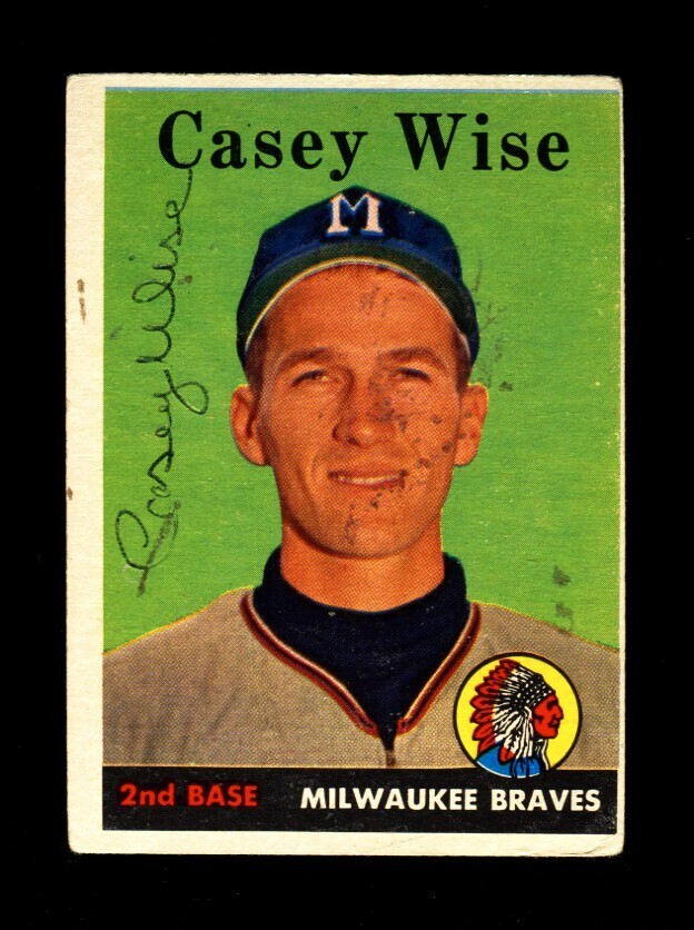 1958 TOPPS CASEY WISE #247 CUBS SIGNED AUTOGRAPH