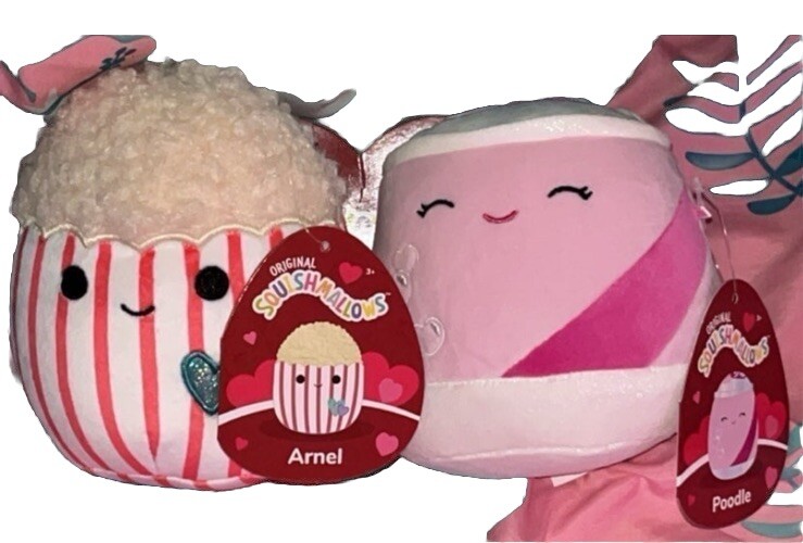 Squishmallows Poodle & Amel 5” Valentine’s Day 2 Plush Set 2024 NEW