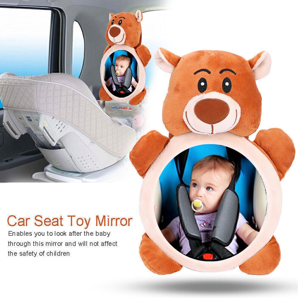 Cartoon Bear Baby Car Seat Mirror for Newborns and Infants