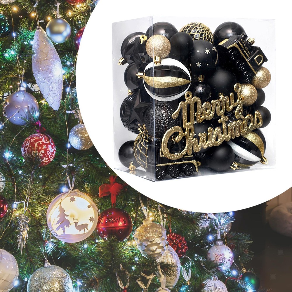 65 Pieces Christmas Ball Ornaments Decorative Hanging Baubles Xmas Decor for