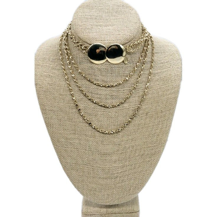 Park Lane Gold Tone Layered Rope Chain Necklace Vintage 26 in