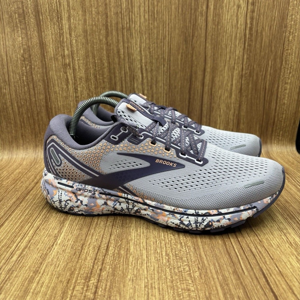 Brooks Women's Ghost 14 Neutral Running Shoe - Cadet/Thistle/Papaya Punch 11 B