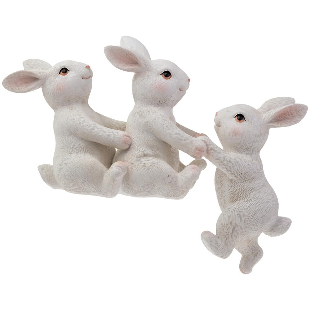 Easter Bunny Figurine Tabletop Shelf Mantel Spring Decorations for Home, 5.75...