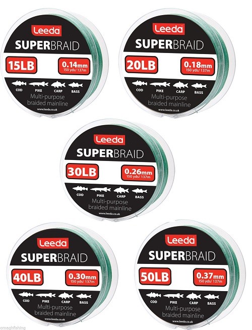 Leeda Super Braid Fishing Line - 150 Yard Spools