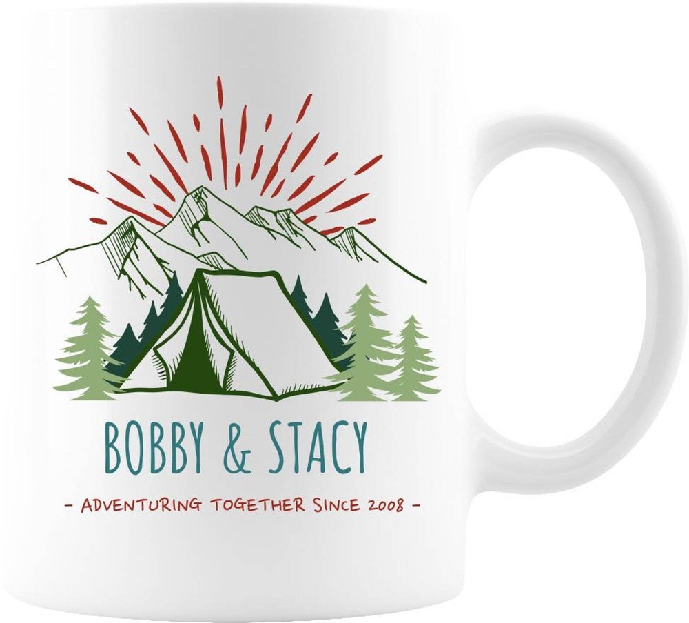 Adventuring Together Custom Personalize 11oz White Ceramic Coffee Mug Design 6