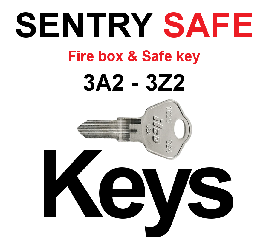 Sentry Safe Fire Box Keys - Choose Key Code for Series 3A2 to 3Z2