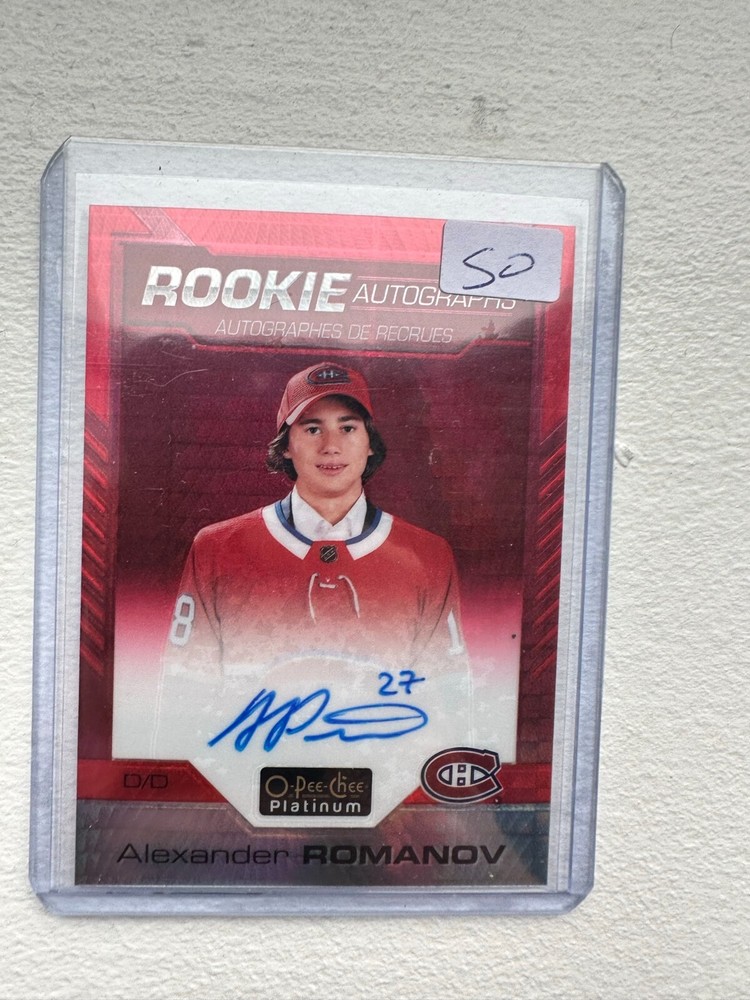 2020-21 O-Pee-Chee Platinum Alexander Romanov Red Prism Rookie Auto #/50 #R-AR