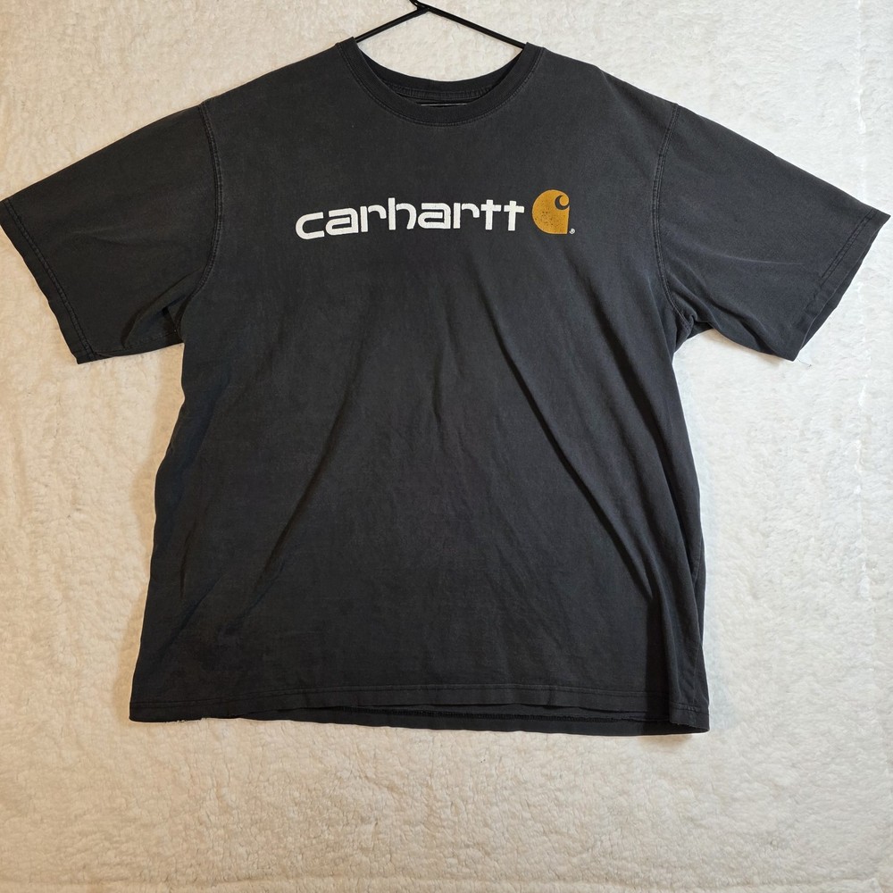 Carhartt T-Shirt Mens 2XL Black Graphic Tee Short Sleeve Work Wear Loose Fit