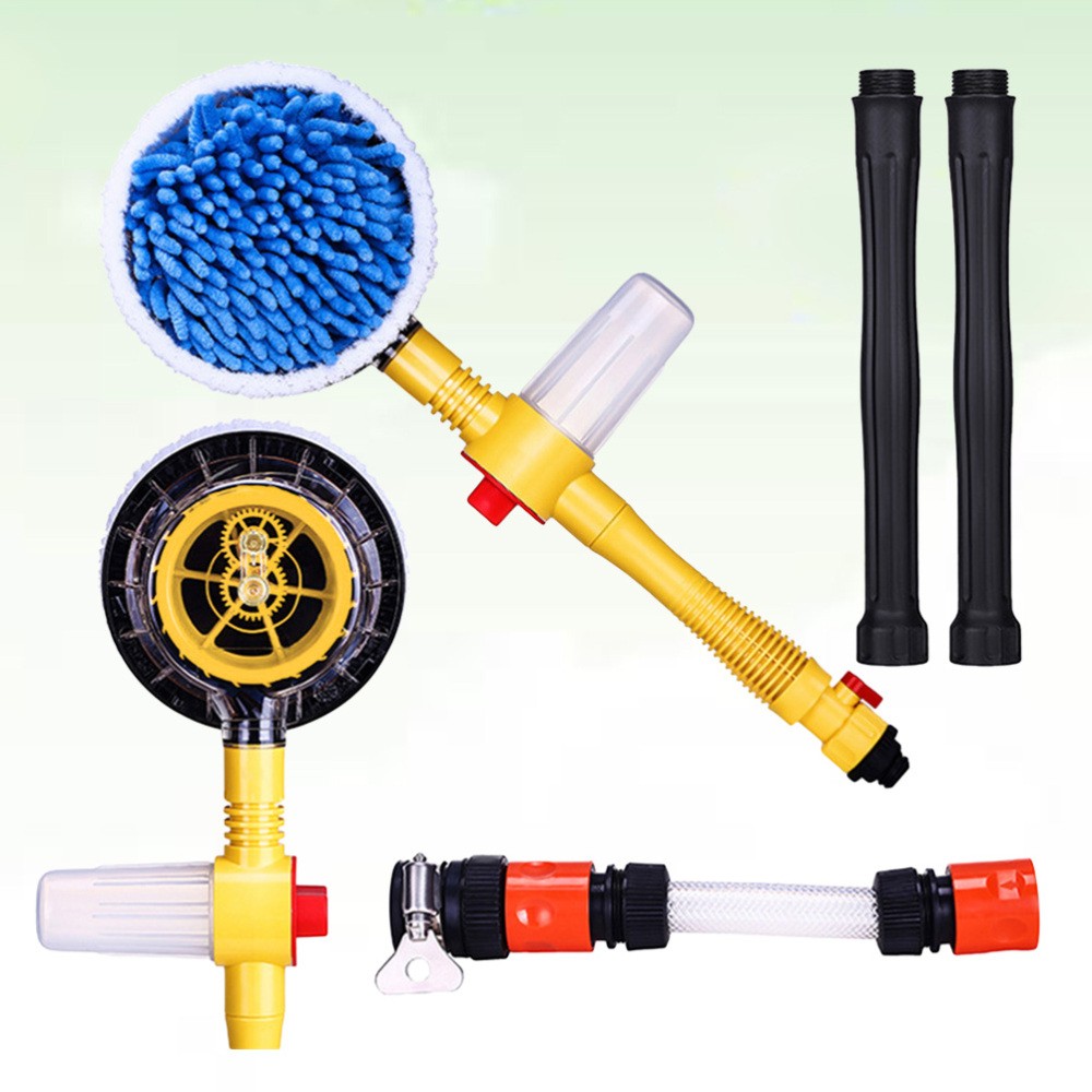 Car Wash Round Brush Auto Rotation Washer Cleaning Water Spray Rotating
