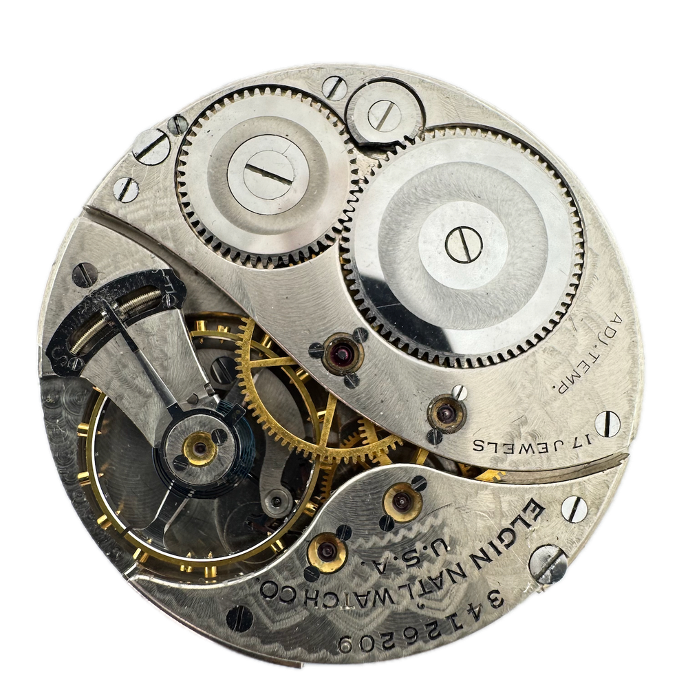 Vintage 1933 Elgin 17J 12s Mechanical Pocket Watch Movement 495 USA