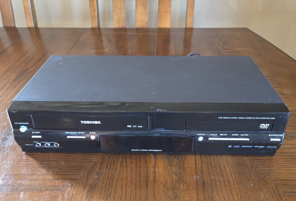 Toshiba SD-V295 DVD/VCR Combo Player Unit 4 Head HiFi No Remote Tested & Working