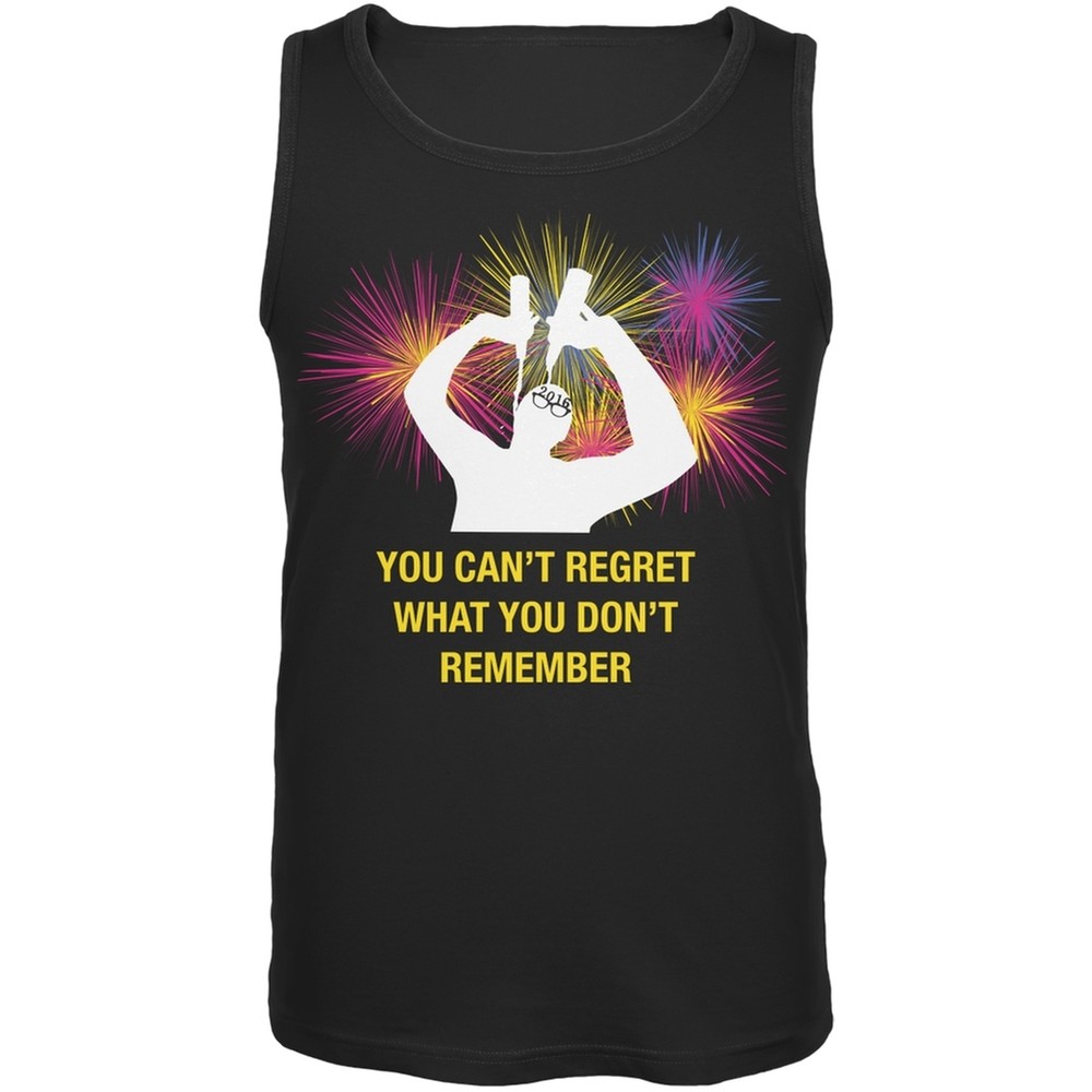 No Regrets New Year Black Adult Tank Top-image