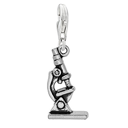 Microscope Clip on Pendant Charm for Bracelet or Necklace