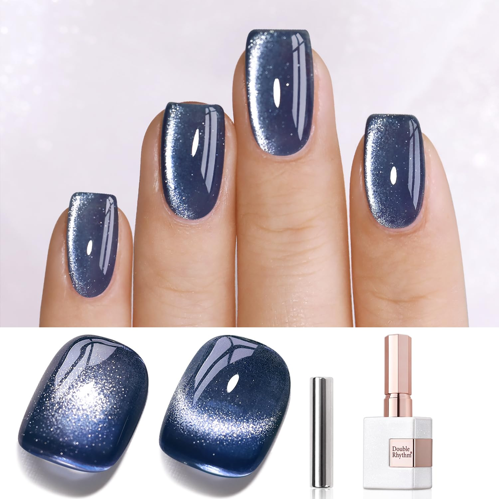 0.5 OZ Cat Eye Gel Polish with Magnet 15ML Holographic Glitter Shimmer Transluce