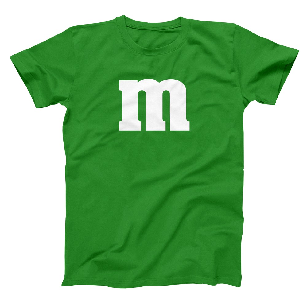 Funny M&M Candy Costume Set for Halloween Group Outfits Green Basic Mens T-Shirt