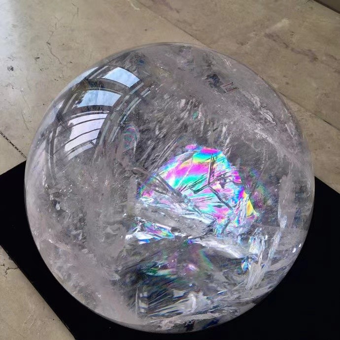 191lb Large Top Natural Clear Quartz Sphere Rainbow Crystal Ball Heal Energy Gem
