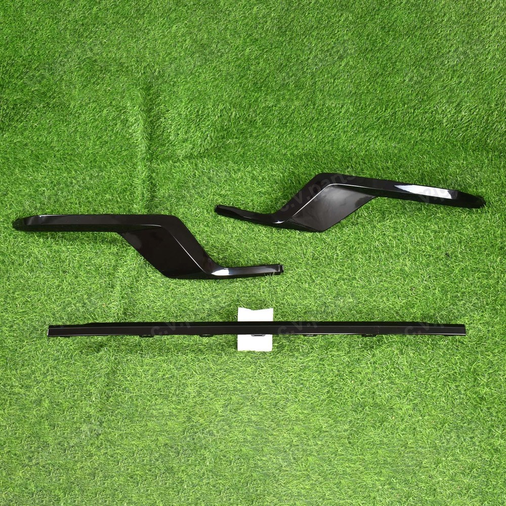 3PCS Gloss Black Front Bumper Lower Molding Trim For 2024-2025 GMC Acadia Denali