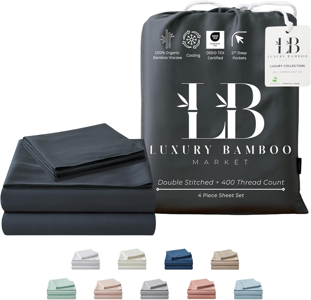 Luxury Queen Size Bamboo Viscose Bed Sheet Set