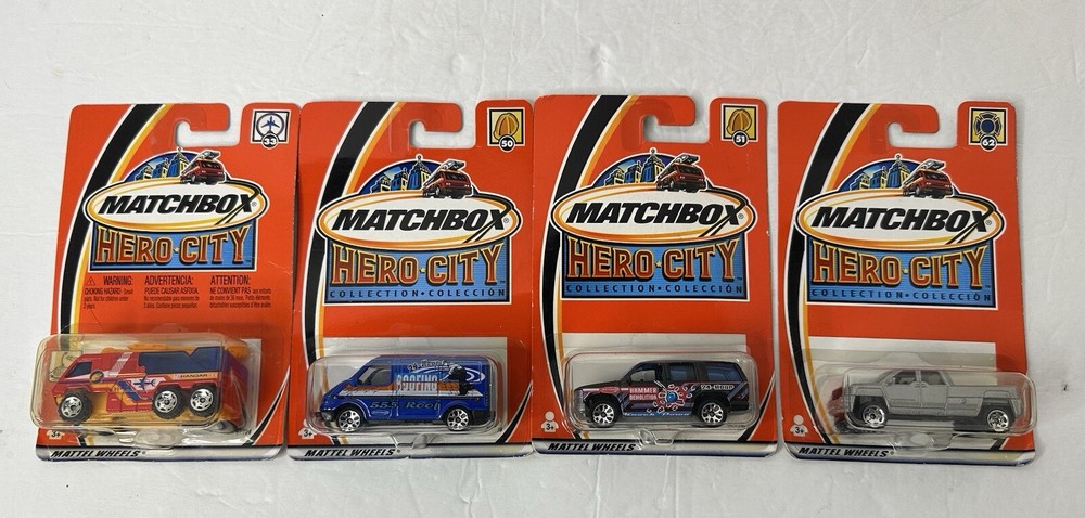 Matchbox Hero City Lot Of 4 Cars # 33,50,51 & 62