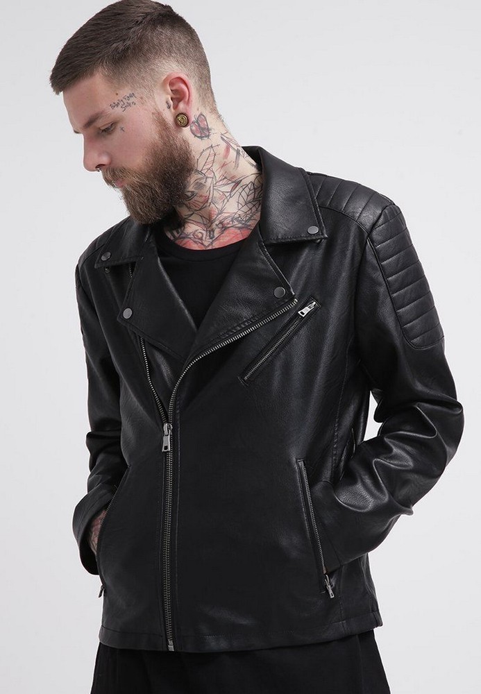 Black Motorcycle Biker Race Lambskin Leather Jacket For Men Stylish New Design