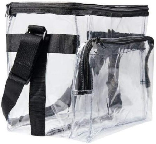 Clear Large Lunch Bag with Black Trim for Work or Camp – Food & Beverage Carrier