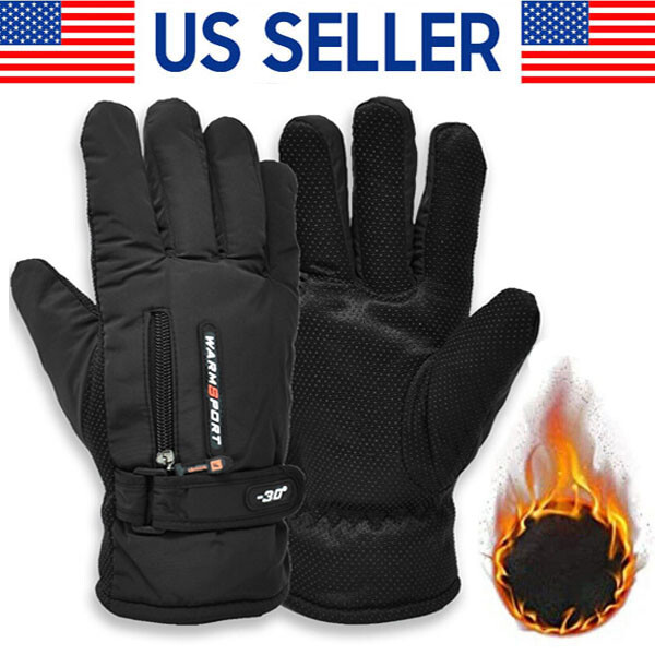 Mens Winter Thermal Warm Waterproof Ski Snowboarding Driving Work Gloves Mitten