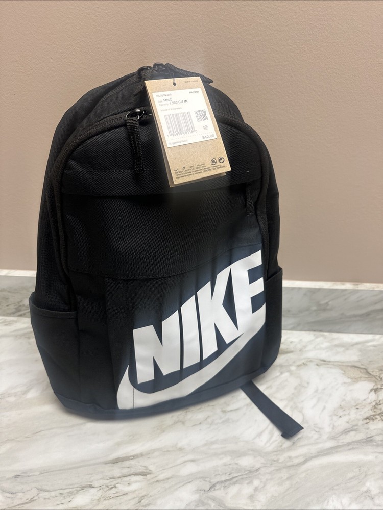 Nike Elemental  Backpack School Gym Book Bag DD0559-010 (21L) Black / White