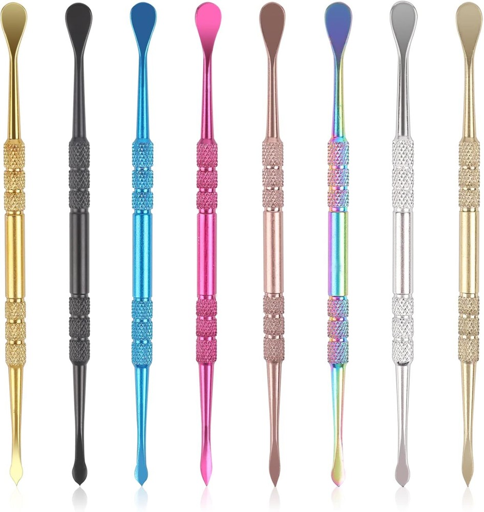 8 Pack Wax Carving Tool Kit, Rainbow Stainless Steel Double-Headed Dab Tools Wa