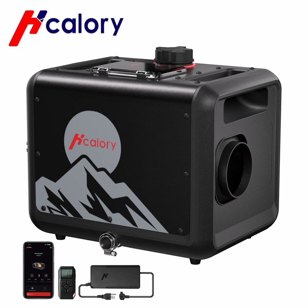 Hcalory TB-MAX Bluetooth 8KW Diesel Air Heater 7.5L 110V 12V/24V for RV Van Boat