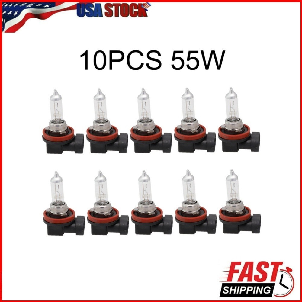 10pcs H11 12V 55W 6000K For Ultra White Fog Halogen Bulb Car Head Light Lamp