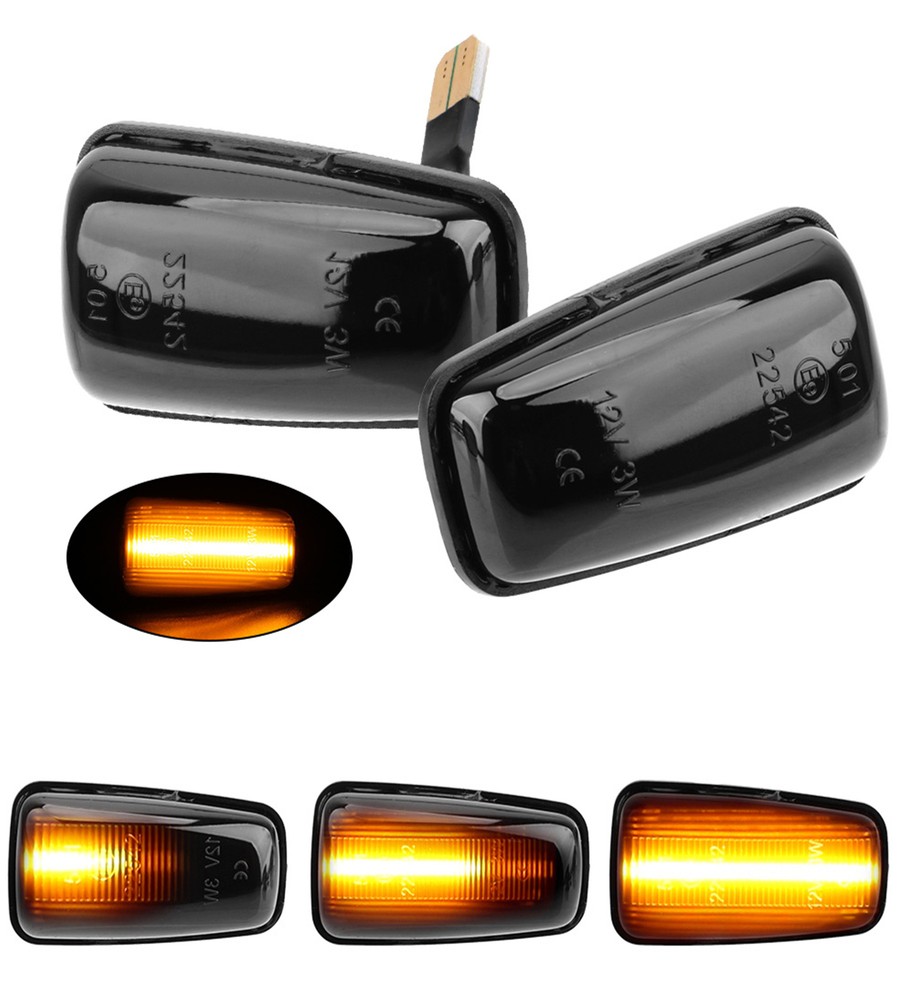 Black LED Turn Signal Side Marker Light For Peugeot BH1