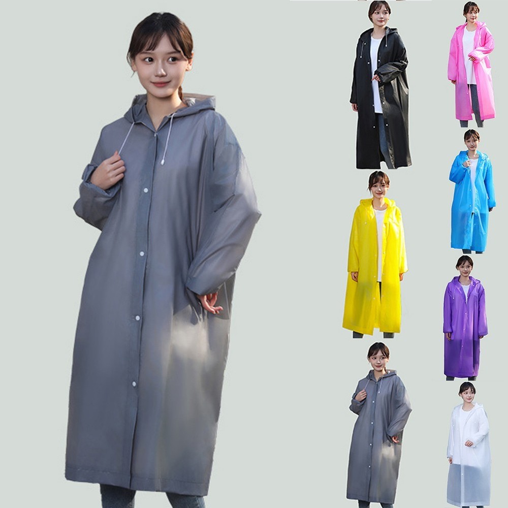 Adult Hooded Rain Cape for Camping & Outdoor Adventures - EVA Fabric Waterproof Raincoat