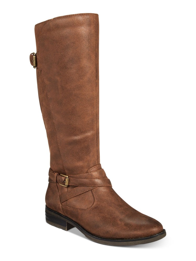 BARETRAPS Womens Brown Panel Alysha Round Toe Block Heel Riding Boot 6.5 M WC