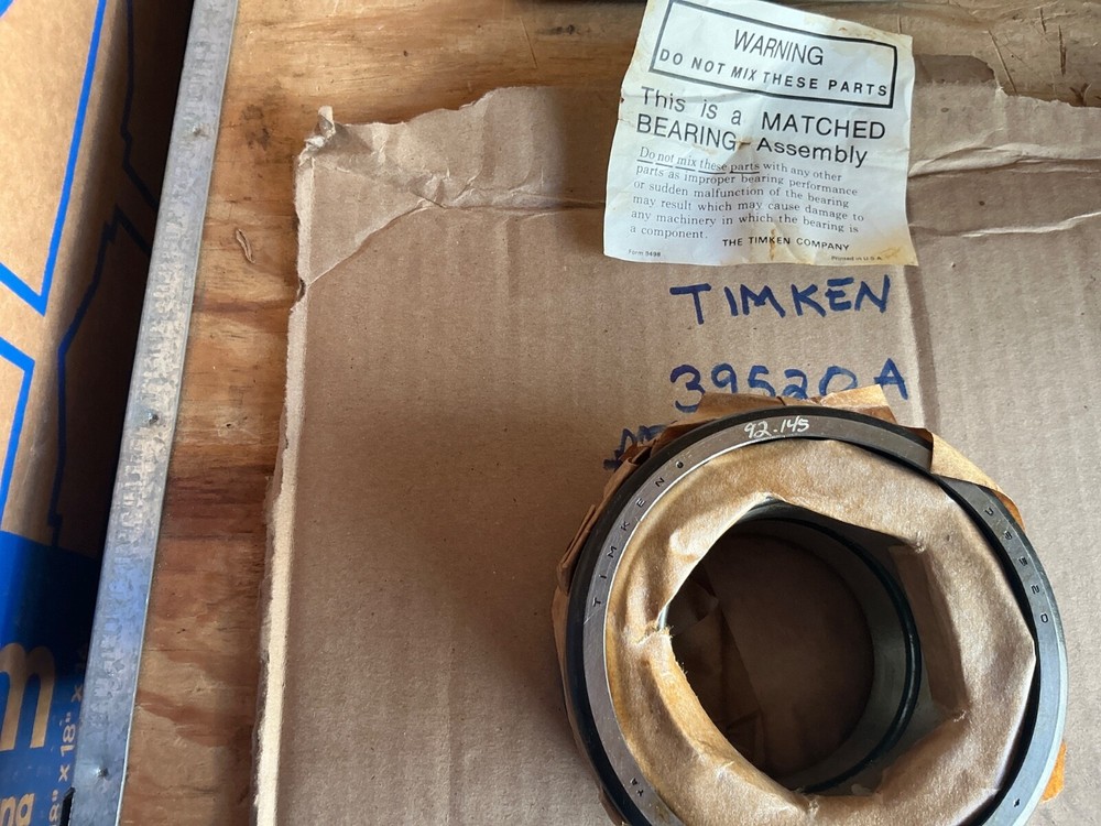 TIMKEN 39520A Bearing Assembly New Vintage American Steel
