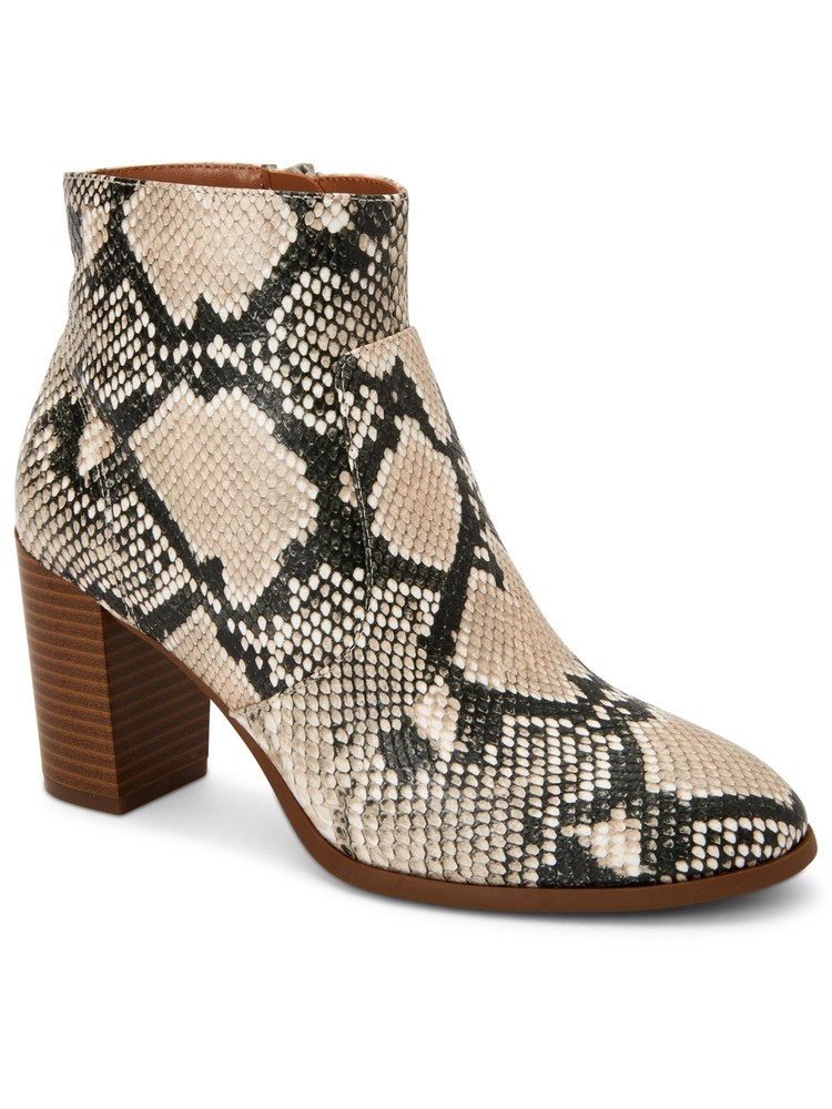 STYLE & COMPANY Womens White Round Toe Block Heel Zip-Up Dress Booties 8