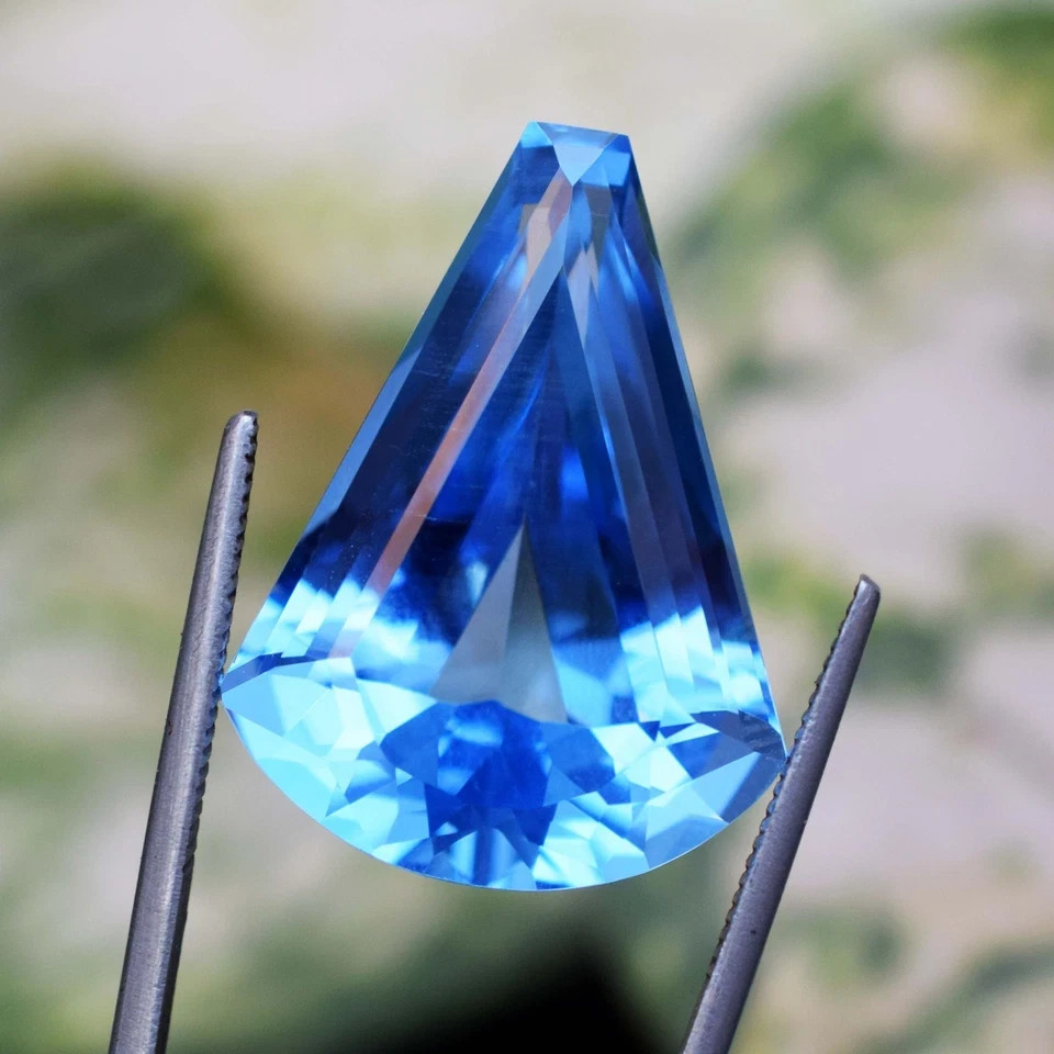 30.20 CT Ceylon Natural Aqua Blue Sapphire Fancy Cut Certified Loose Gemstone