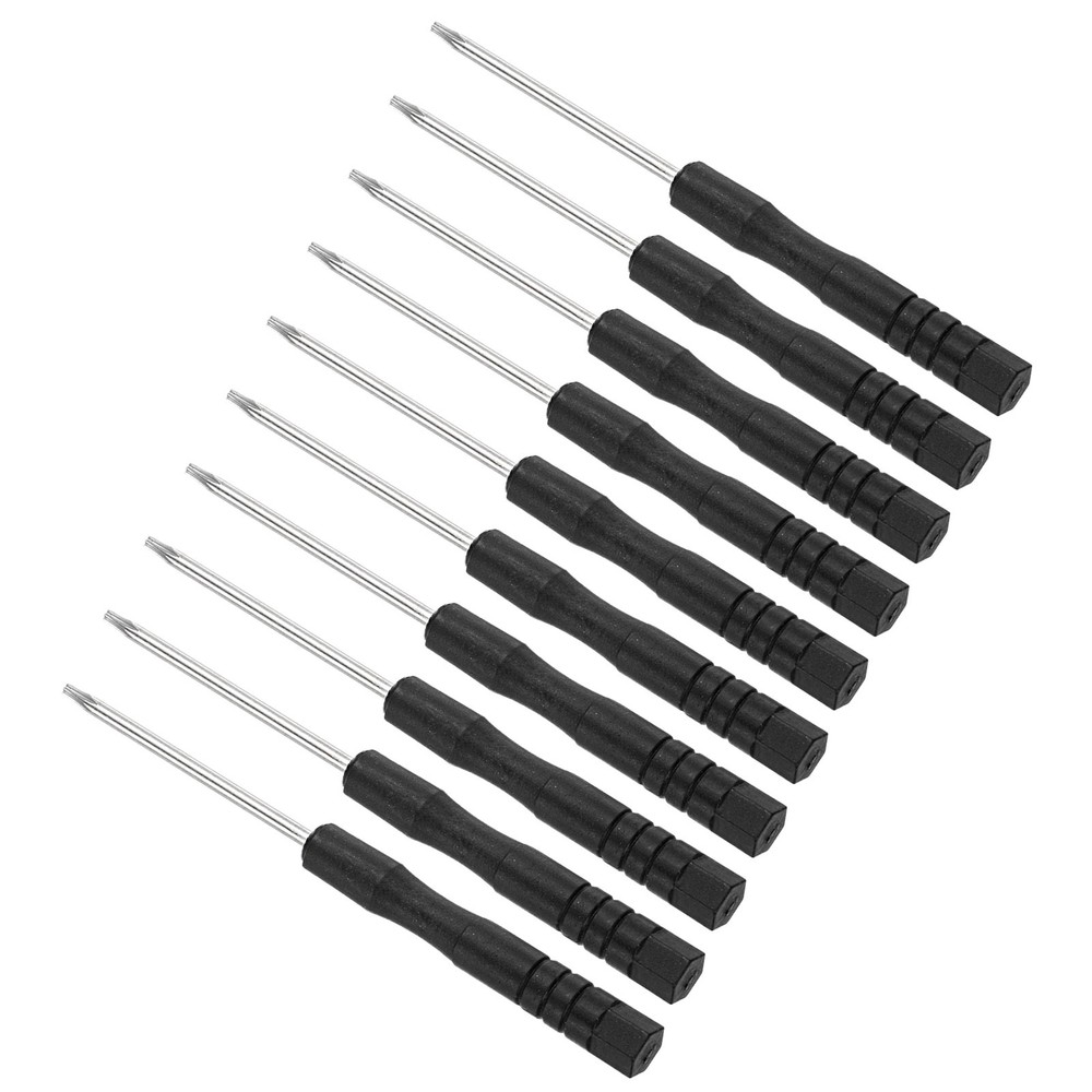 10pcs T6 Torx Screwdriver Set 80mm 6-Point Bits Anti-Slip Grip