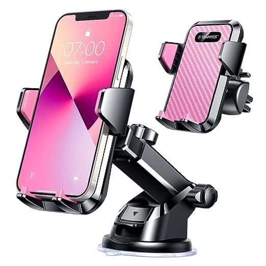 2025【Strongest Suction & Military-Grade】 Car Phone Mount 【Patent & Pink
