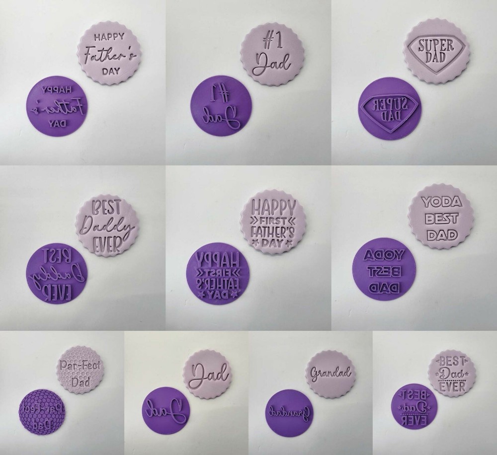 Fathers Day Cookie Embosser Stamp for Cupcakes Fondant and Icing Decorating-image
