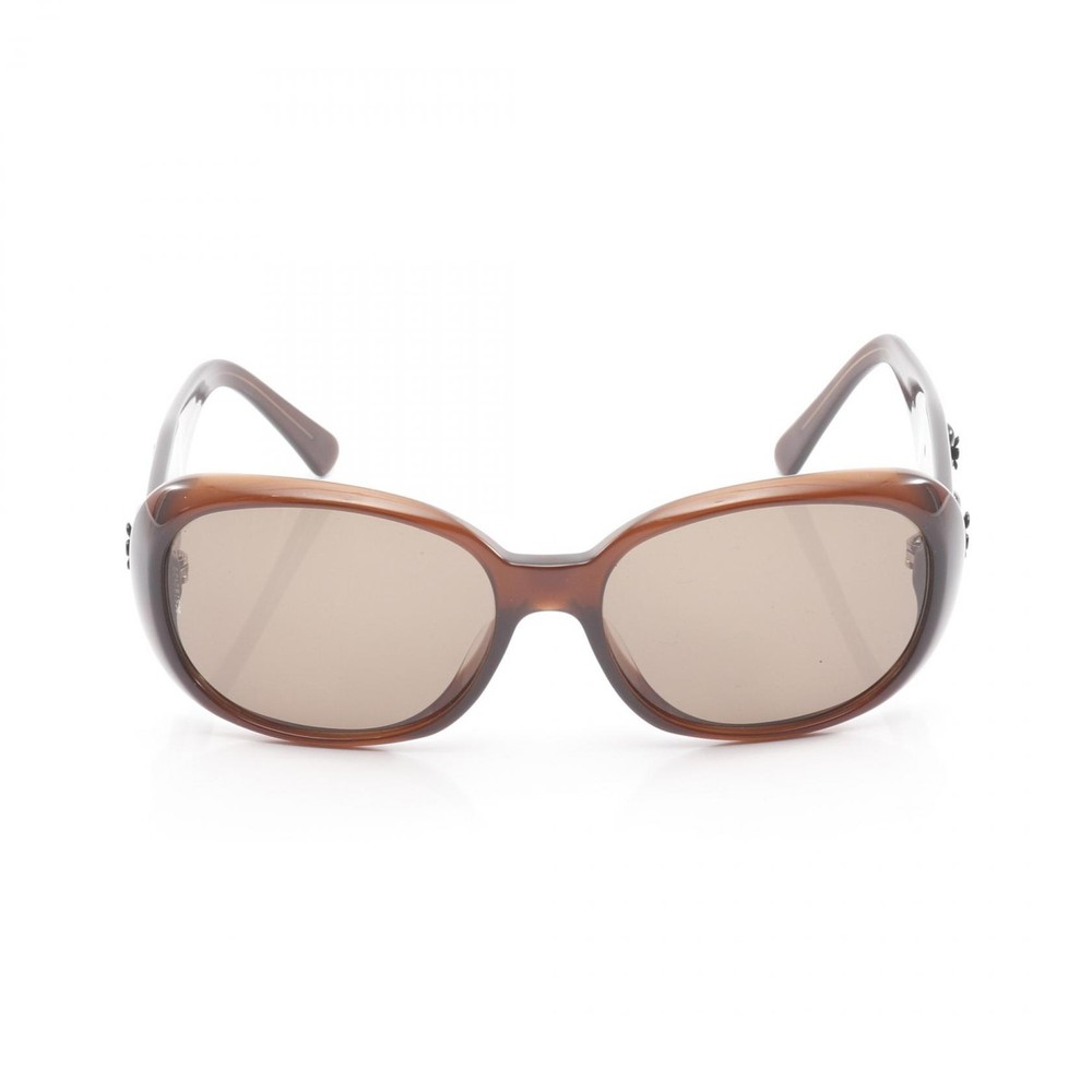 CHANEL COCO Mark Camelia Sunglasses Eyewear 5113-A Plastic Brown Used Women CC