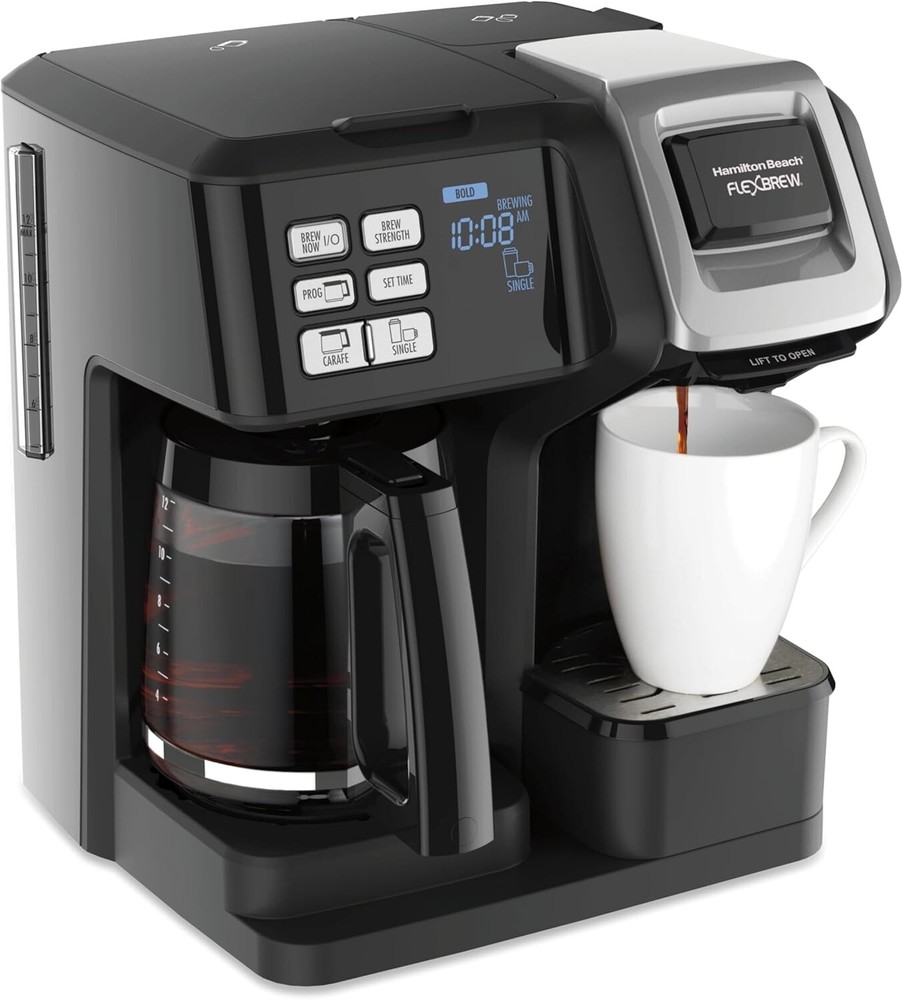 Hamilton Beach FlexBrew Trio 2-Way Coffee Maker Black with K-Cup Pods or Grounds