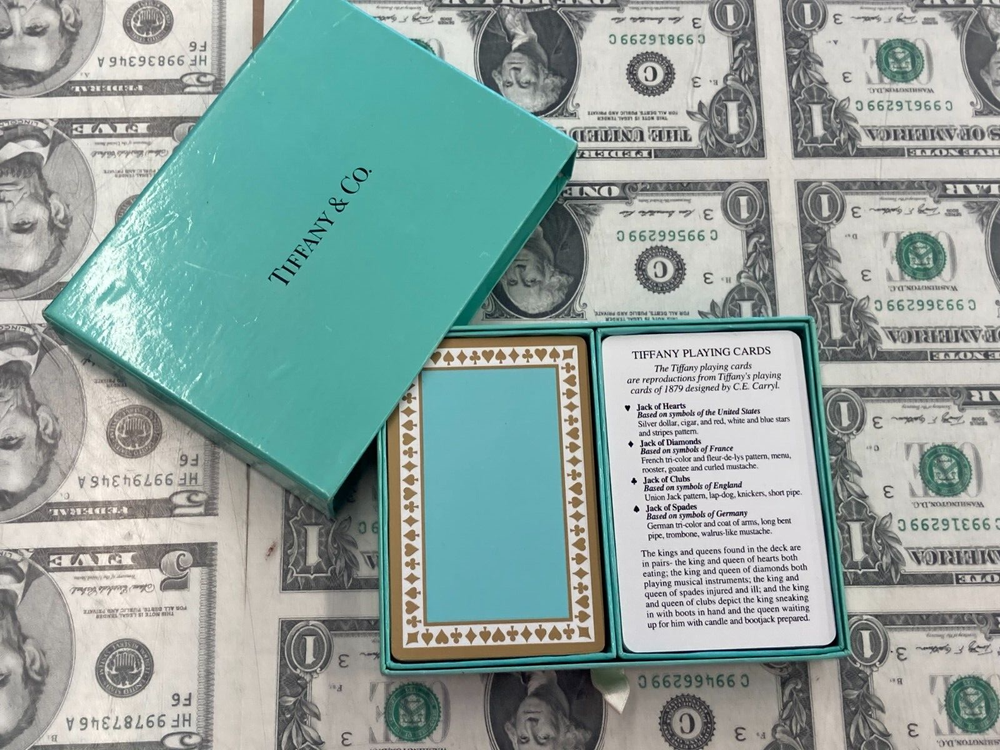 Tiffany & Co Set of Playing Cards Blue and Green - 2 Decks