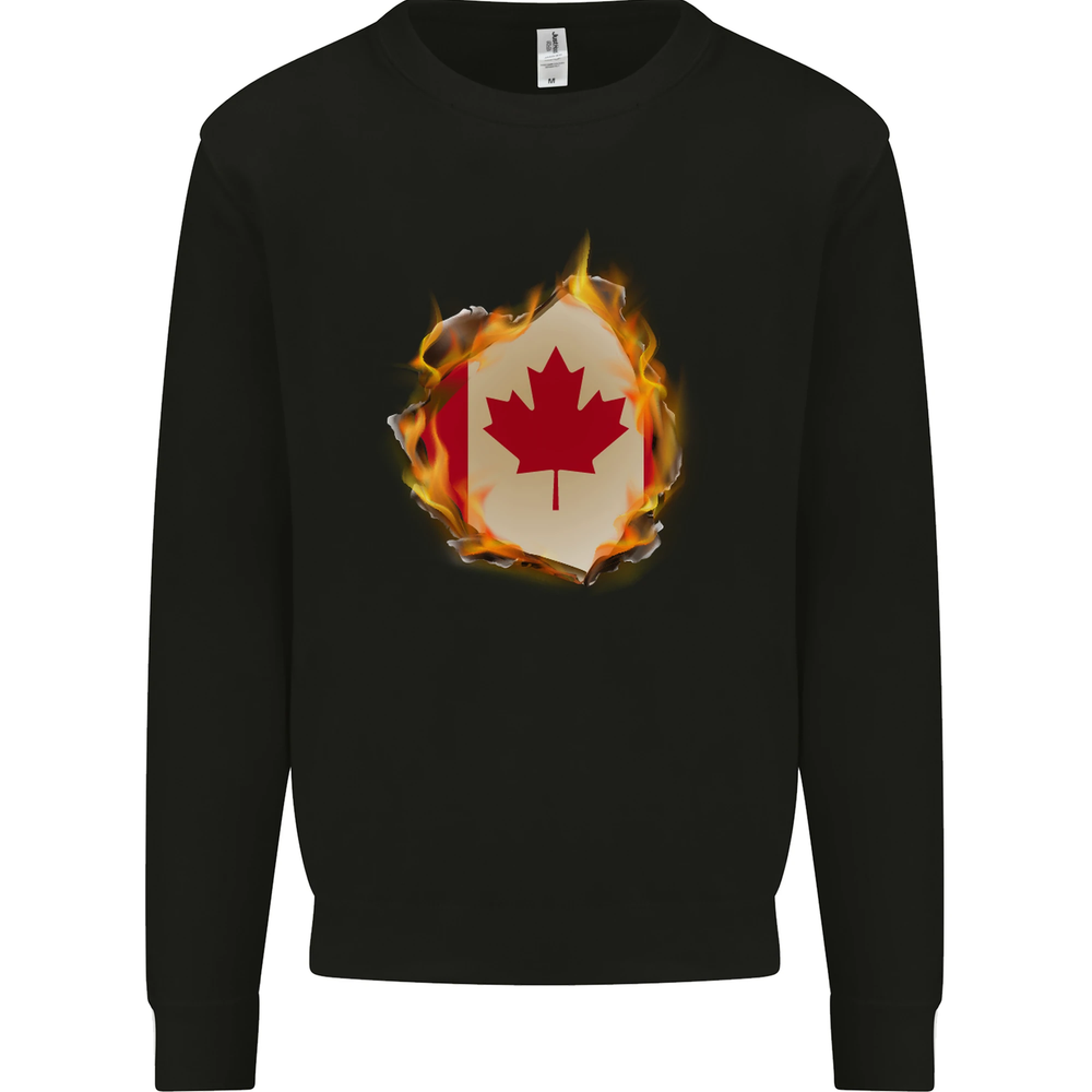 The Canadian Maple Leaf Flag Fire Canada Mens Sweatshirt Jumper