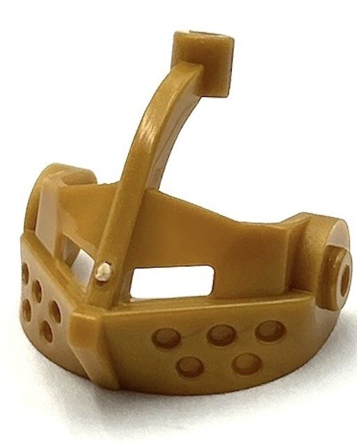 Lego New Pearl Gold Minifigure Visor Pointed Part