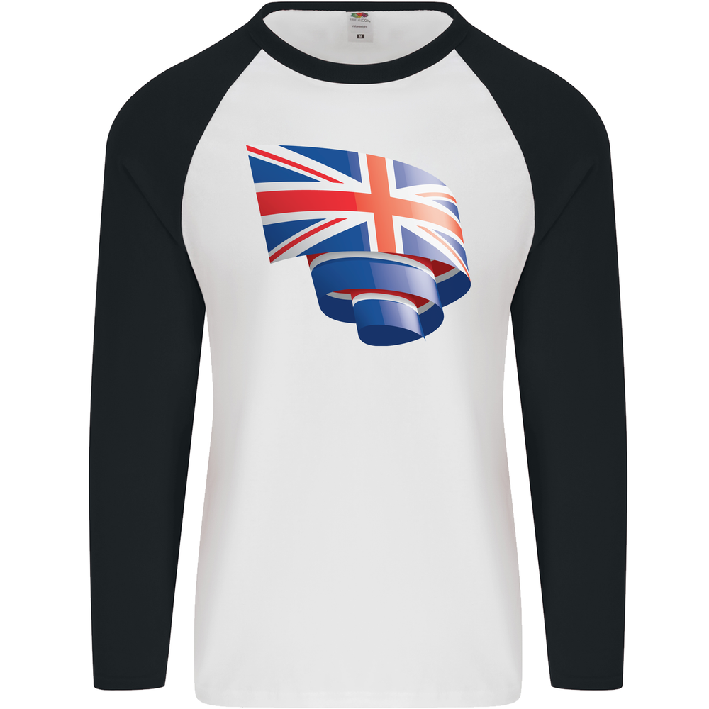 British Flag Union Jack Long Sleeve Baseball Tee for Men
